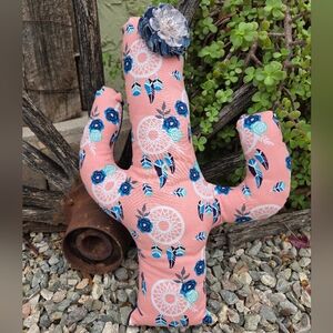Dream Catcher Denim Handmade Cotton Saguaro Pillow